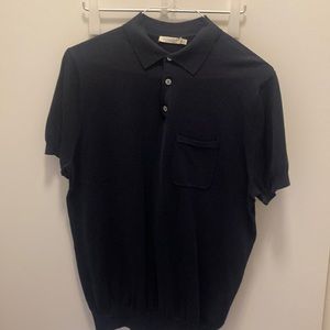 Suitsupply cotton sweater polo Size large/navy